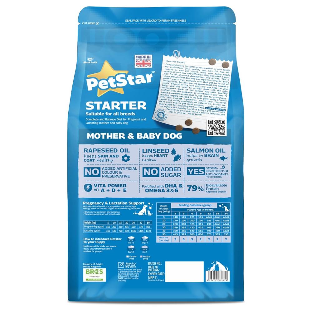 Mankind Petstar Starter Mother & Baby Dog Dry Food (Buy 1 Get 1 Free)