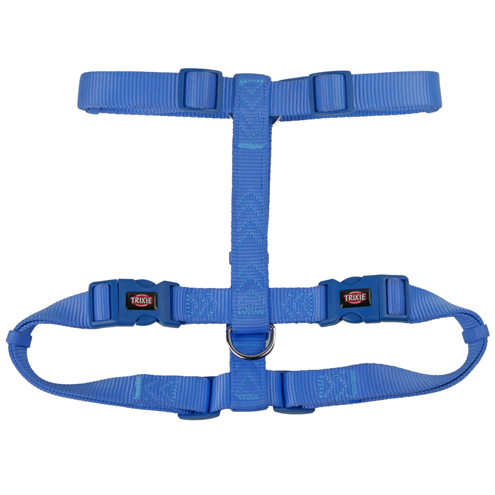 Trixie Premium H Harness, Premium Leash and Collar for Dogs Combo (Royal Blue) - S