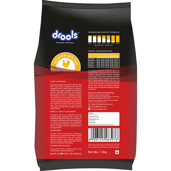 Drools Chicken and Egg Puppy Dog Dry Food