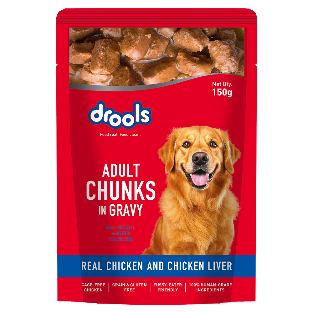 Drools Real Chicken & Chicken Liver Chunks in Gravy Adult Dog Wet Food Dogs-Wet Food Drools