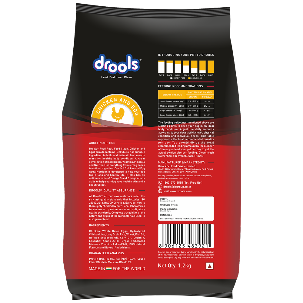 Drools Chicken and Egg Adult Dog Dry Food Dogs- Dry Food Drools