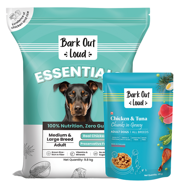 Bark Out Loud Essentials Real Chicken Medium and Large Breed Adult Dog Dry Food
