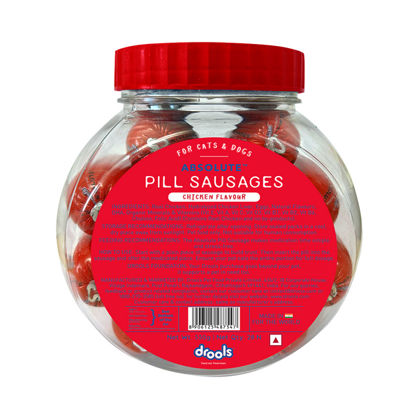 Drools Real Chicken Pill Sausage Treats for Dogs and Cats(Jar)