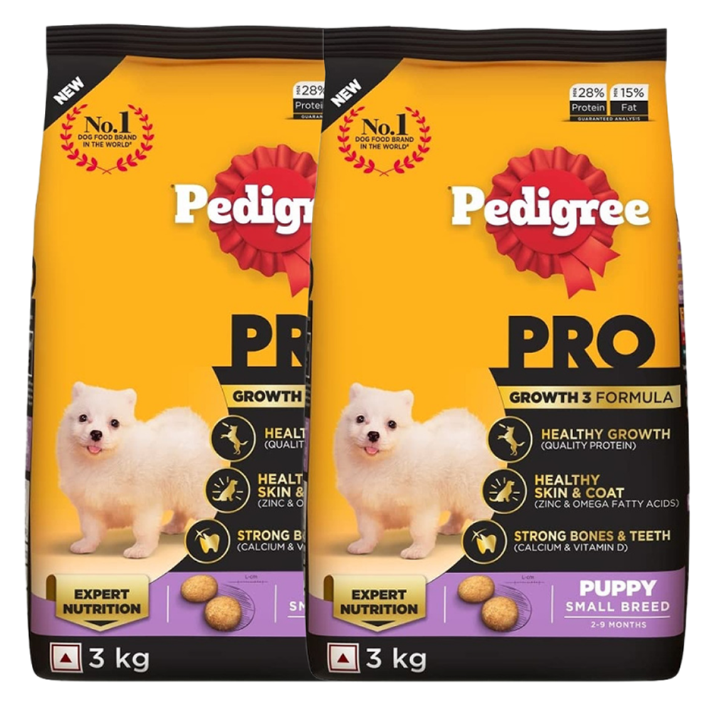 Pedigree PRO Expert Nutrition Small Breed Puppy (2 to 9 Months) Dry Food Dogs- Dry Food Pedigree PRO 6kg (2x3kg)