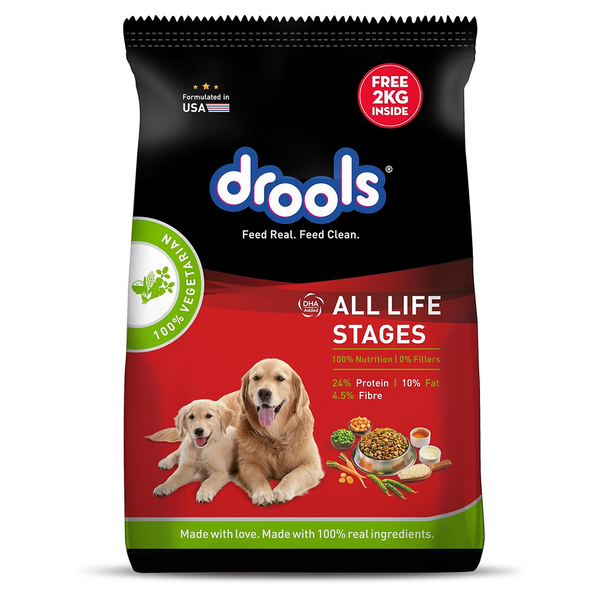 Drools 100% Vegetarian Puppy and Adult Dog Veg Dry Food (All Life Stages)