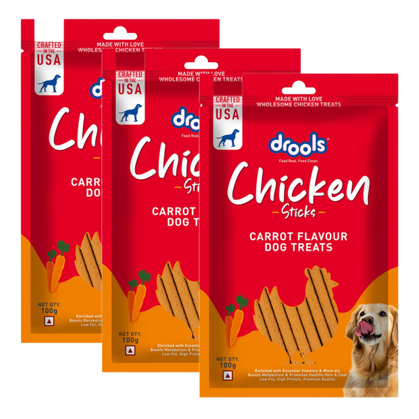 Drools Carrot Flavour Chicken Sticks Treat for Dogs