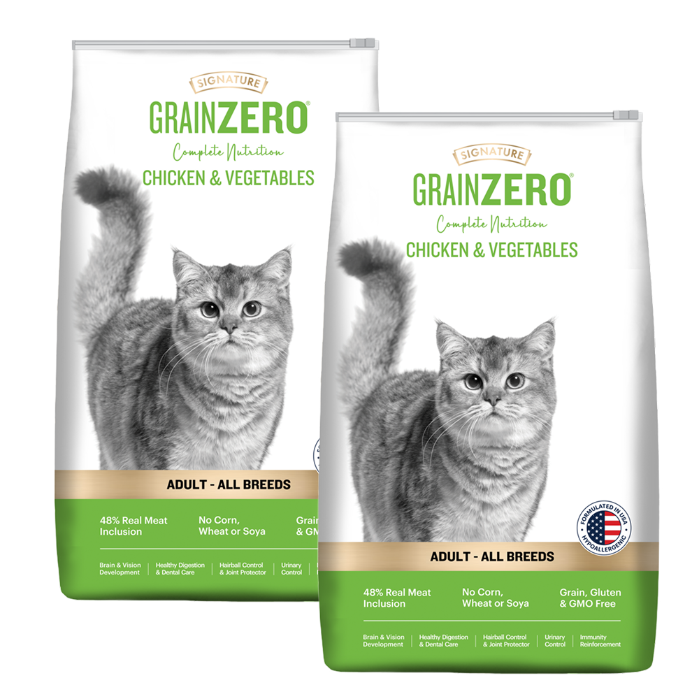 Signature Grain Zero Chicken & Vegetable Adult Cat Dry Food For All Breed Cats- Dry food Signature 2x1.2kg