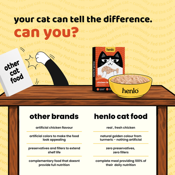 Henlo Chicken in Gravy with Turmeric Adult Cat Wet Food | 100% Human Grade Ingredients