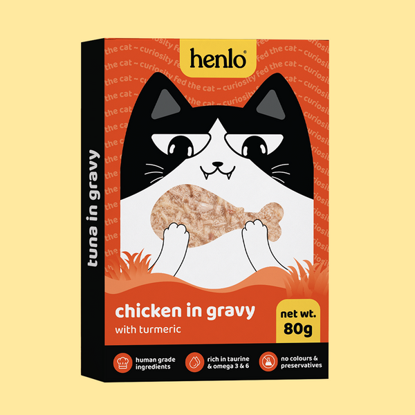 Henlo Chicken in Gravy with Turmeric Adult Cat Wet Food | 100% Human Grade Ingredients