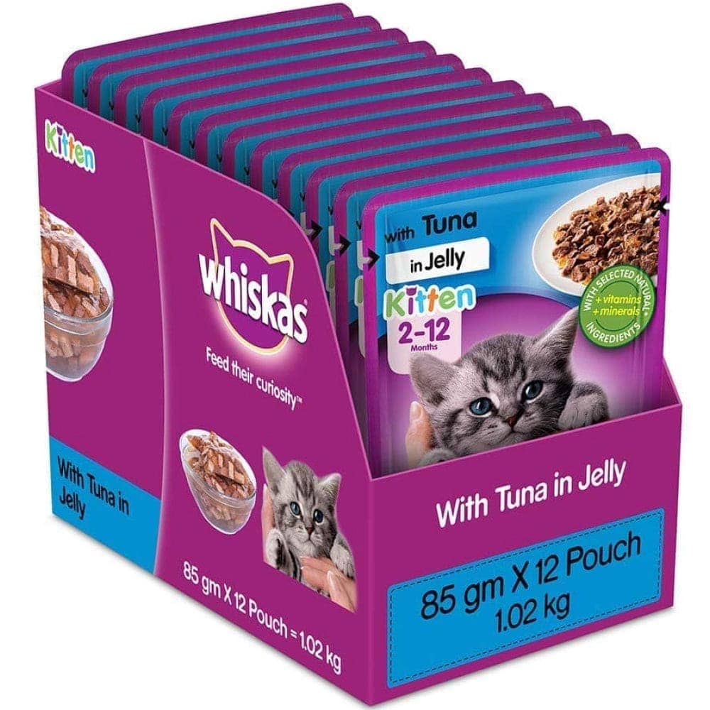 Whiskas Tuna in Jelly Kitten and Chicken Gravy Adult Cat Wet Food Combo