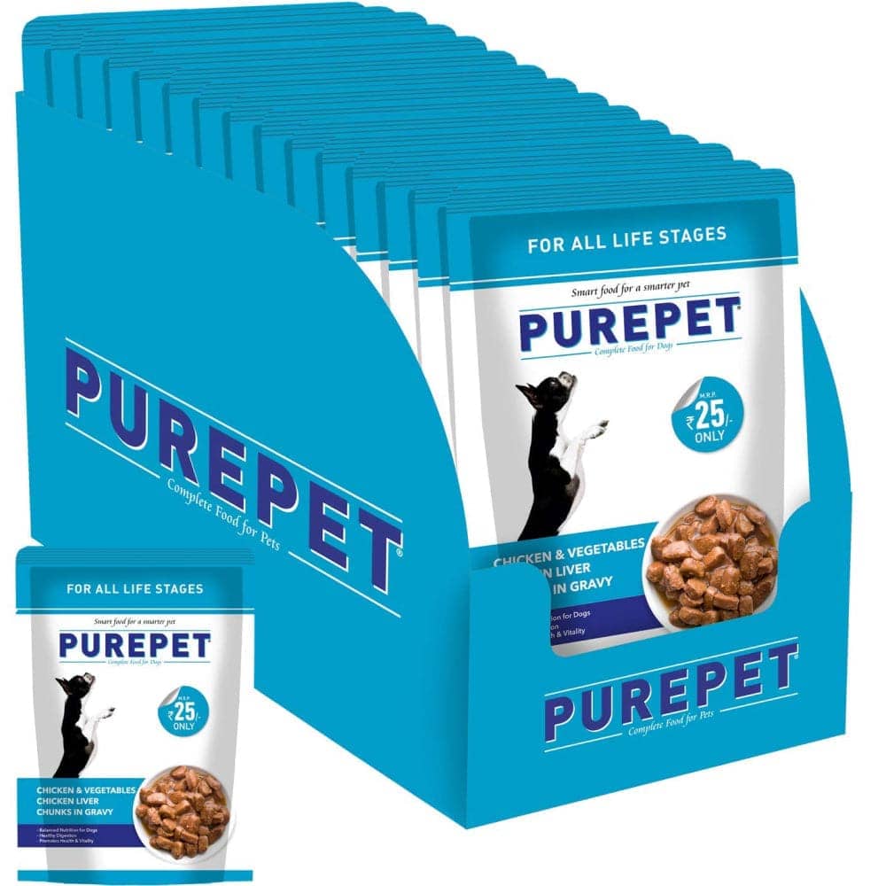 Purepet Chicken & Vegetable Adult Dog Dry and Wet Food Combo