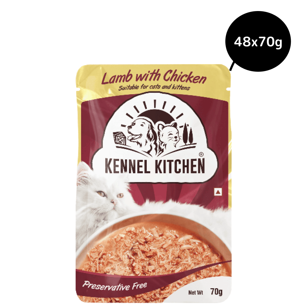 Kennel Kitchen Lamb with Chicken Shreds in Gravy Kitten and Adult Cat Wet Food (All Life Stage)