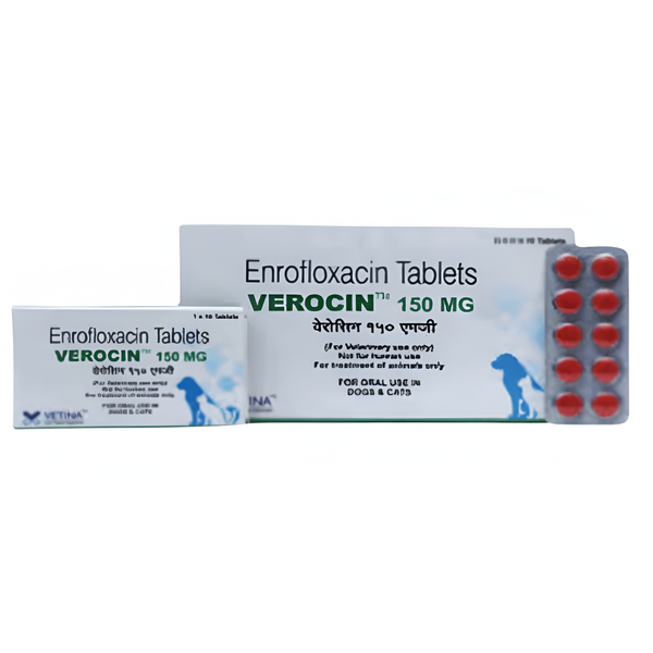 Vetina Verocin 150mg (Enrofloxacin) Tablet for Dogs and Cats