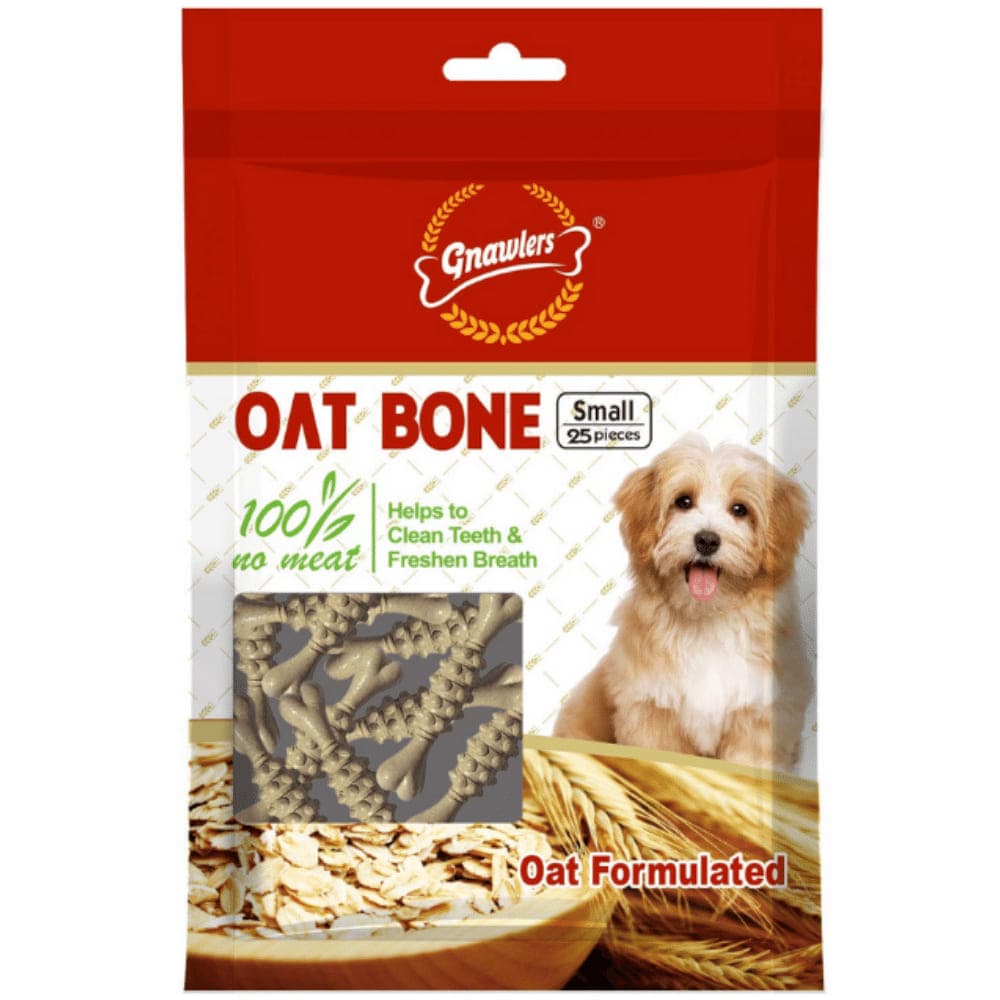 Henlo Baked Adult Dry Food and Gnawlers Oat Bone Dog Treats Combo