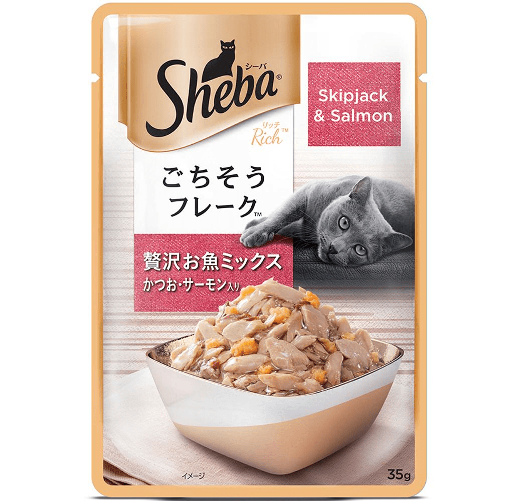 Sheba Skipjack & Salmon and Tuna Pumpkin & Carrot In Gravy Rich Premium Adult Fine Cat Wet Food Combo Cats-Wet Food Sheba