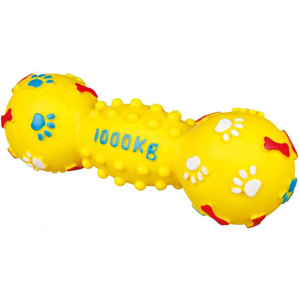 Trixie Playing Rope with Woven in Ball and Dumbbell Vinyl Toy Combo for Dogs