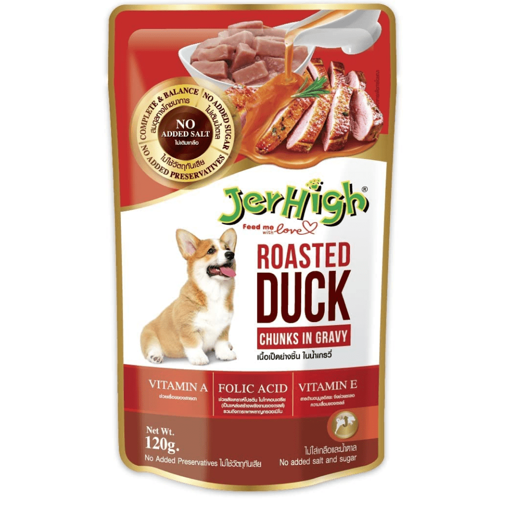 Mankind Petstar Meat and Wheat Dry Food (BOGO) and JerHigh Roasted Duck in Gravy Wet Food for Dogs Combo