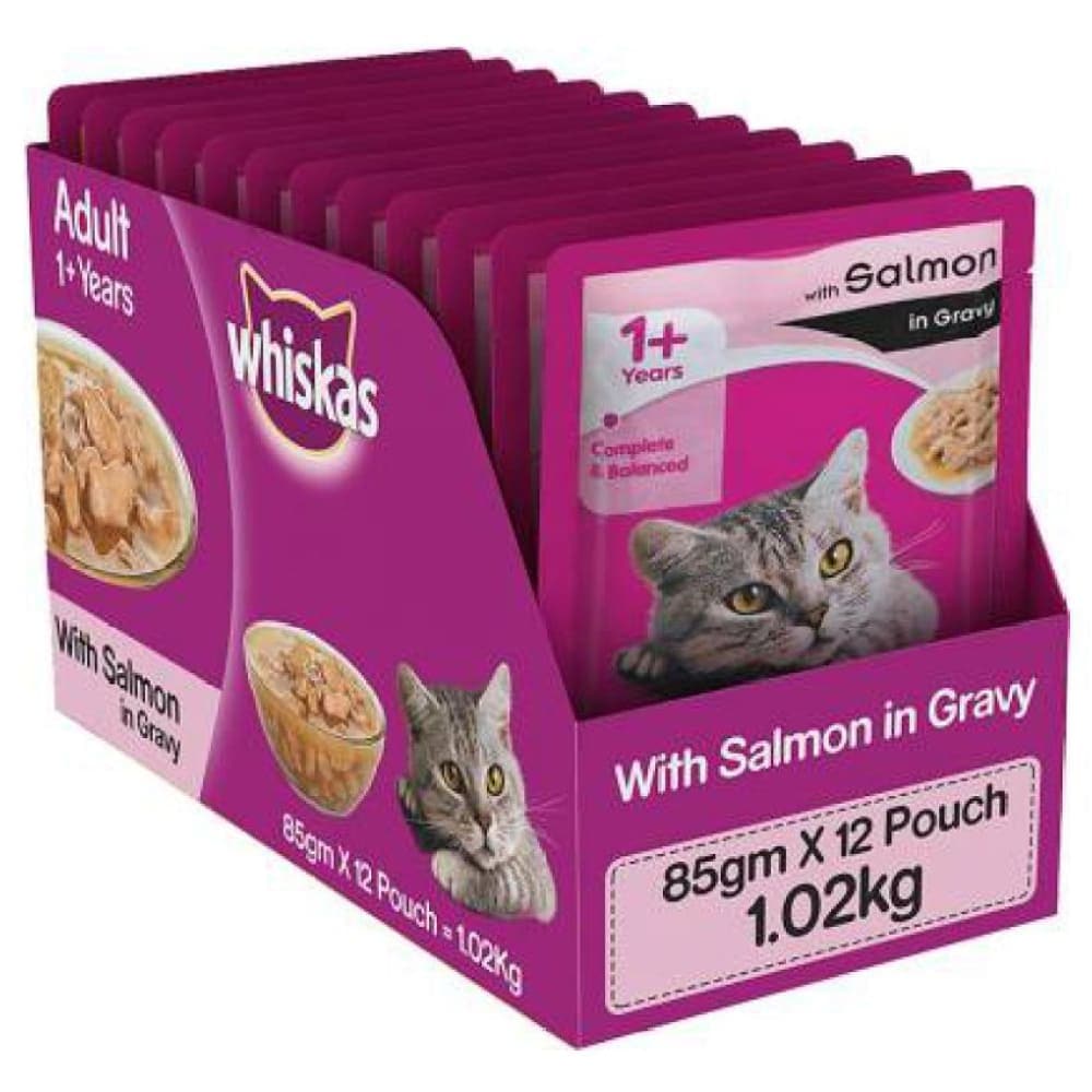 Whiskas Chicken With Tuna And Carrot in Gravy and Salmon in Gravy Meal Adult Cat Wet Food Combo