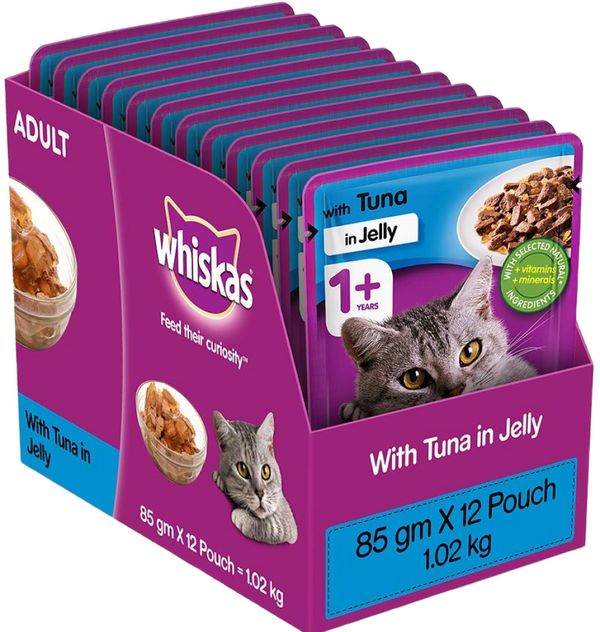 Whiskas Ocean Fish and Tuna in Jelly Meal Adult Cat Wet and Dry Food Combo