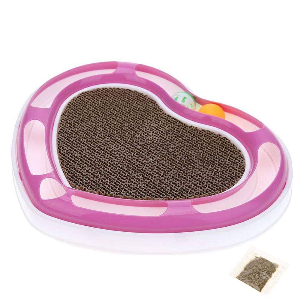 Pet Vogue Heart Shaped Scratcher Toy for Cats (White/Pink)