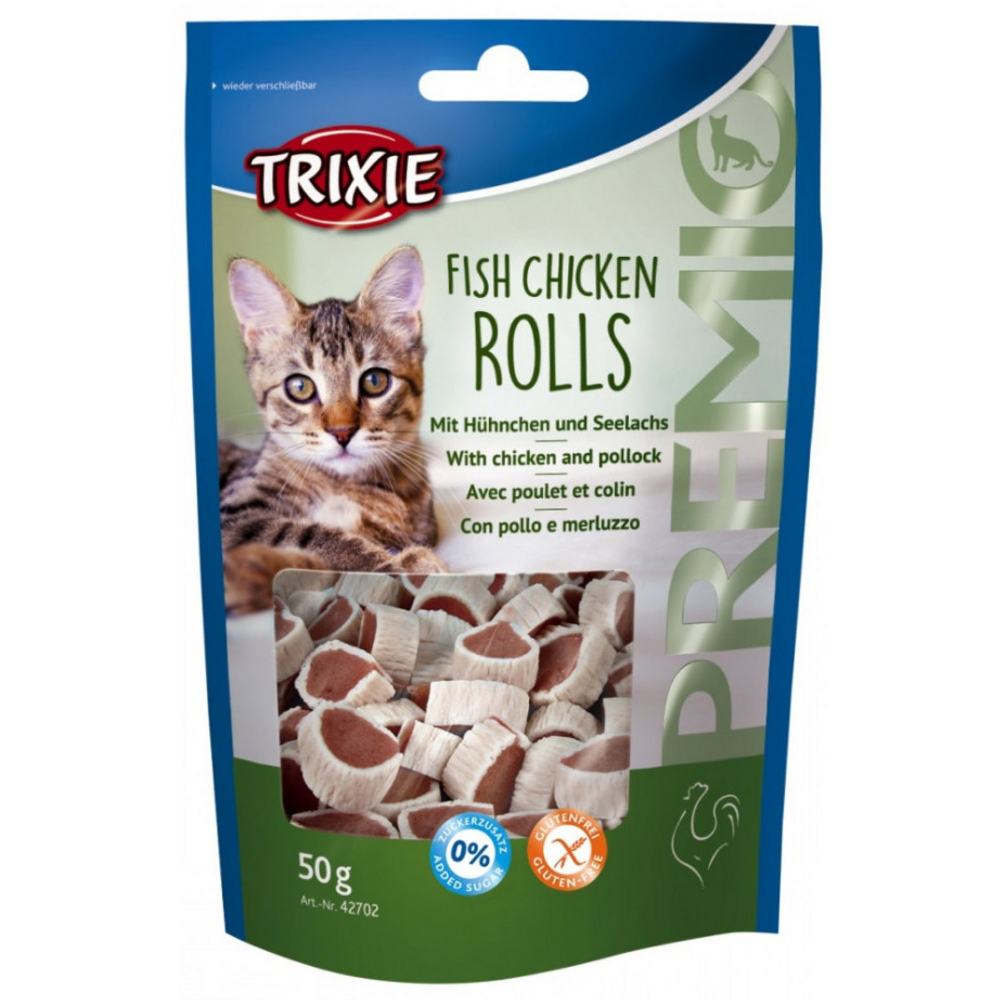 Trixie Premio Trainer Snack Mini Fish Nuggets and Fish and Chicken Rolls Cat Treats Combo Cats-Treats & Others Trixie