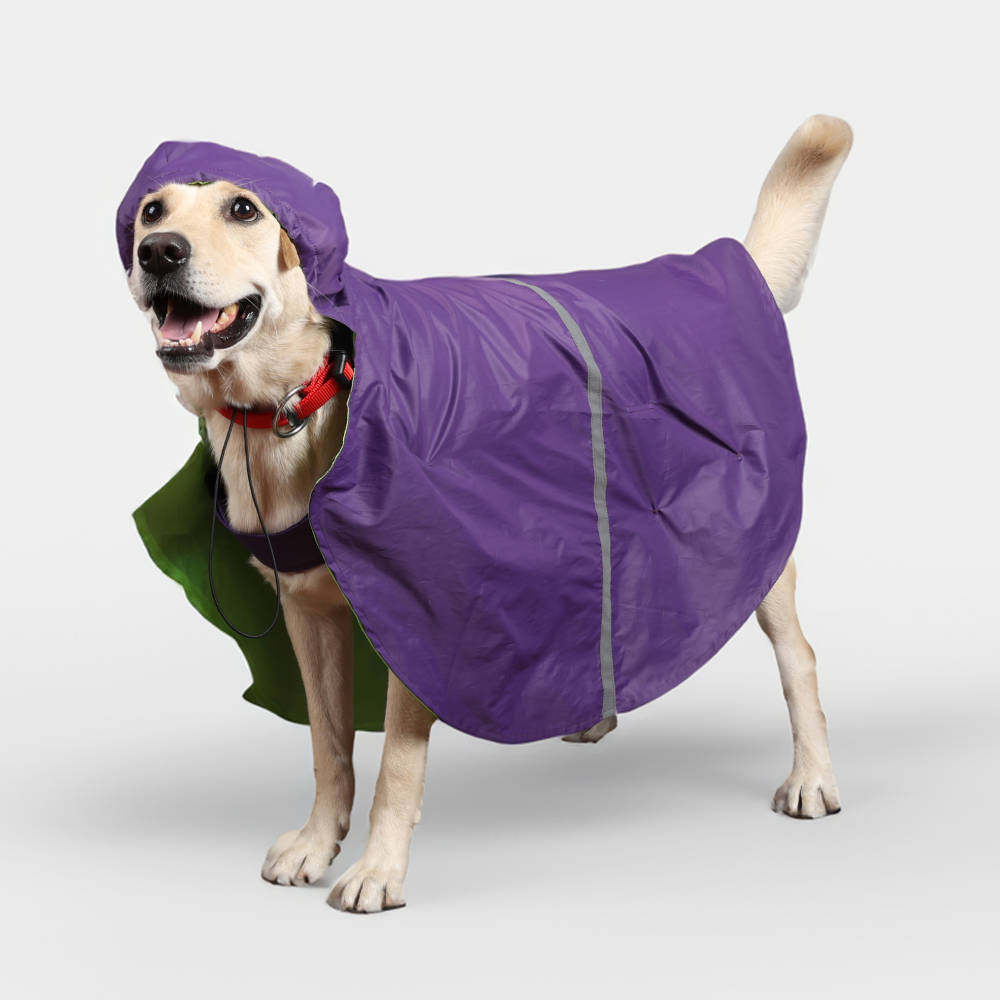 Skatrs Full Coverage Cape Style Raincoat for Dogs and Cats (Purple)