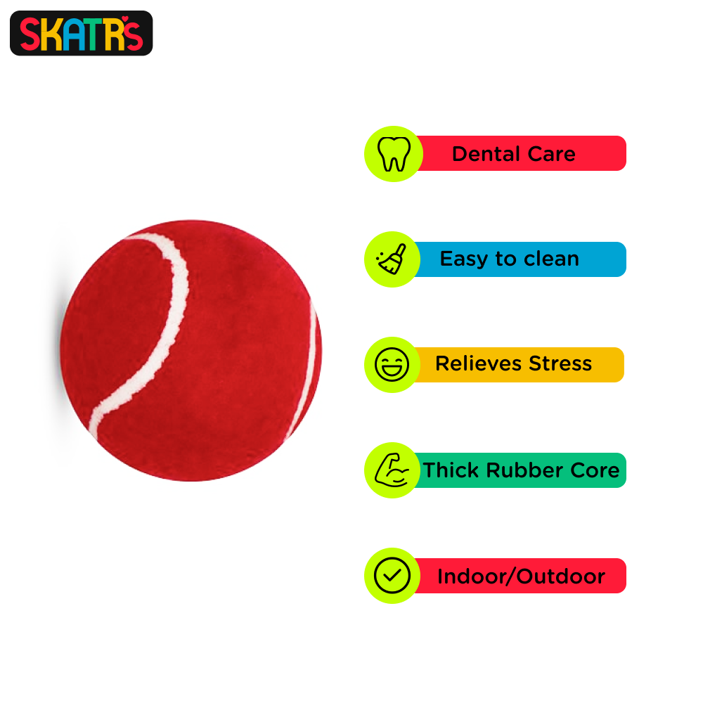 Skatrs Tennis Ball for Dogs and Triple Ring Rope Chew Toy for Dogs and Cats Combo Both-Toys Skatrs