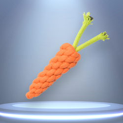 Skatrs Carrot Shaped Rope Chew Toy for Dogs and Cats (Orange)