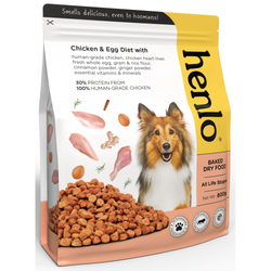 Henlo Chicken and Egg Baked Dry Food for Adult Dogs & Puppies | 100% Human Grade Ingredients