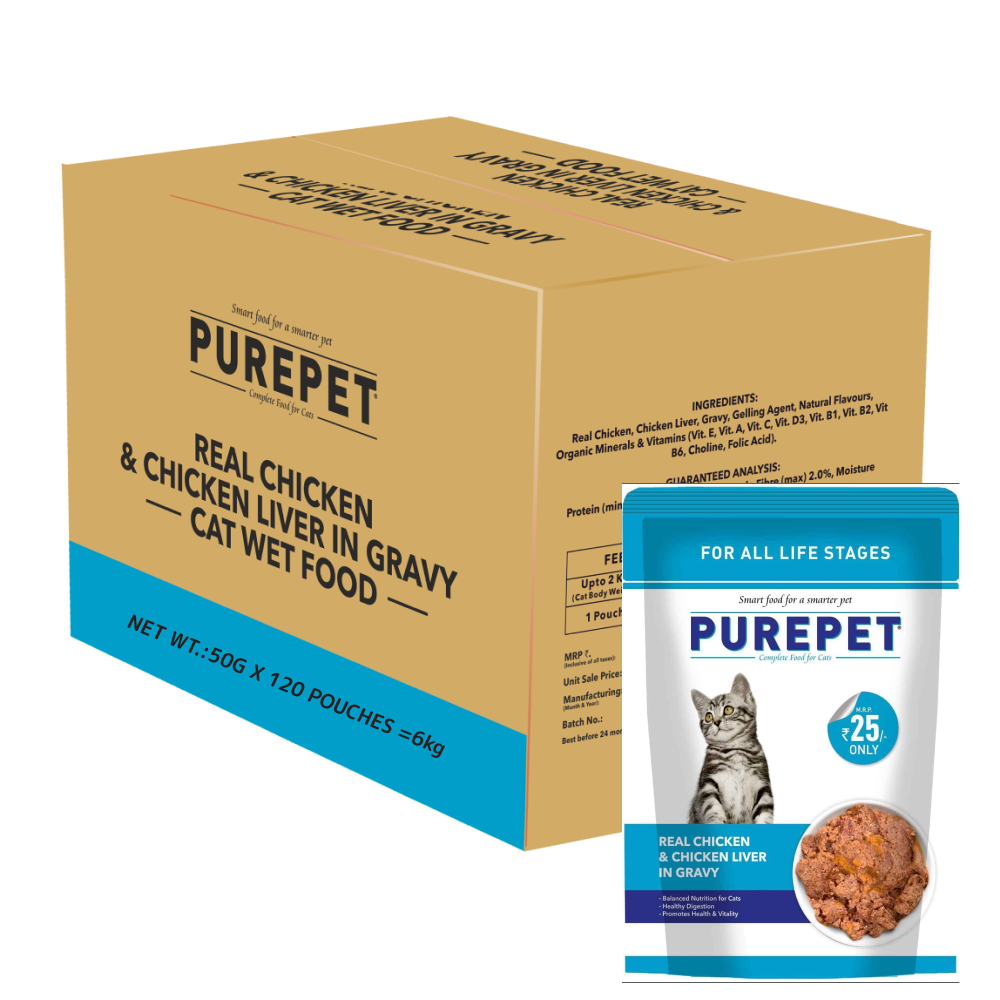 Purepet Real Chicken & Chicken Liver in Gravy Cat Wet Food