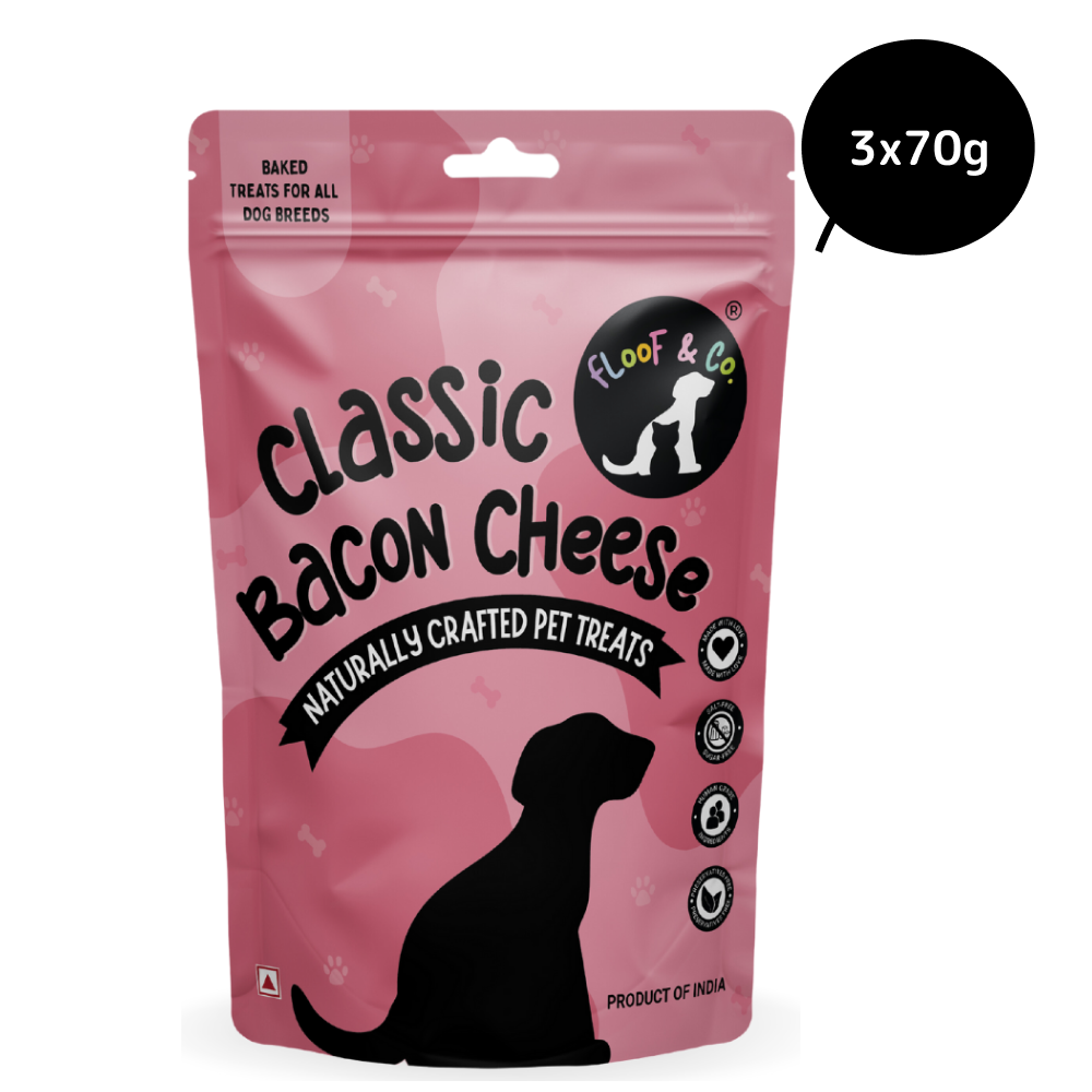 Floof & Co Classic Bacon Cheese Dog Treats Dog Treats + Others Floof & Co 3x70g