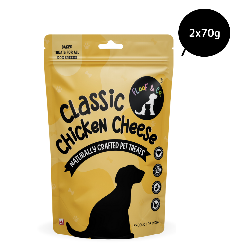 Floof & Co Classic Chicken Cheese Dog Treats Dog Treats + Others Floof & Co 2x70g