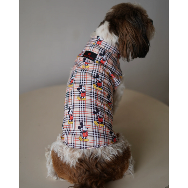 Pawgypets Mickey Check Sando for Dogs (Beige)