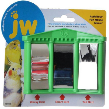 JW Activity Fun House Mirror Toy for Birds (Green)