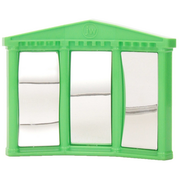 JW Activity Fun House Mirror Toy for Birds (Green)