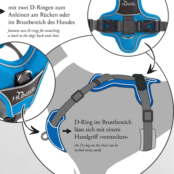 Hunter Divo Reflect Harness for Dogs (Red)