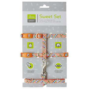 Hunter Sweet Set Nylon Harness and Leash for Puppy & Kitten (Orange)