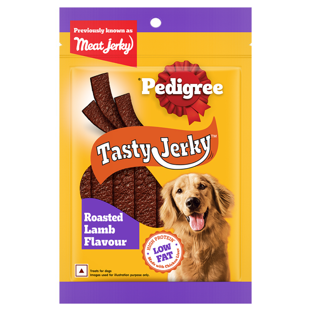 Pedigree Roasted Lamb Tasty Jerky Treat, Pet Vogue Dog-Shaped Plush Toy, & Trixie Hedgehog Ball Vinyl Toy Combo for Dogs Exclusive Combo Exclusive Combo