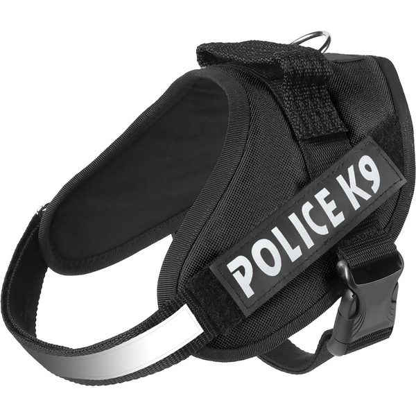 Chullbull K9 Police Buckle Harness for Dogs (Black)
