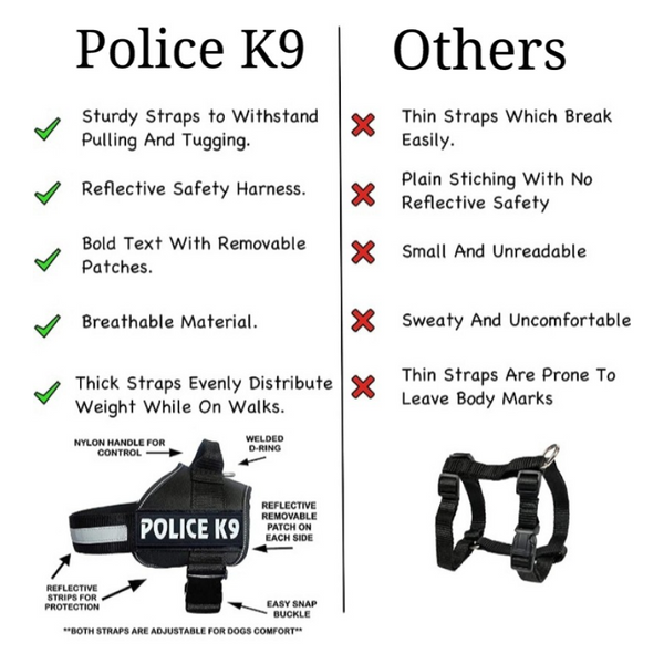 Chullbull K9 Police Buckle Harness for Dogs (Black)