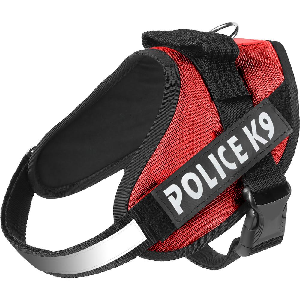 Chullbull K9 Police Buckle Harness for Dogs (Red) Dogs-Collar, Leashes, harnesses Chullbull Dropship XL:21-55 in Neck