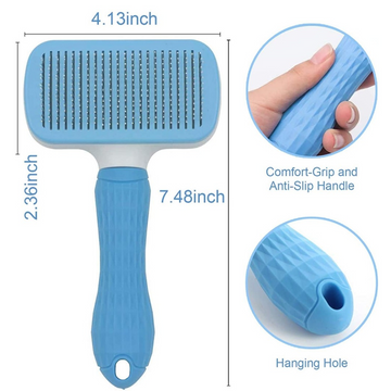 Chullbull Square Pin Slicker Brush for Dogs and Cats (Blue)