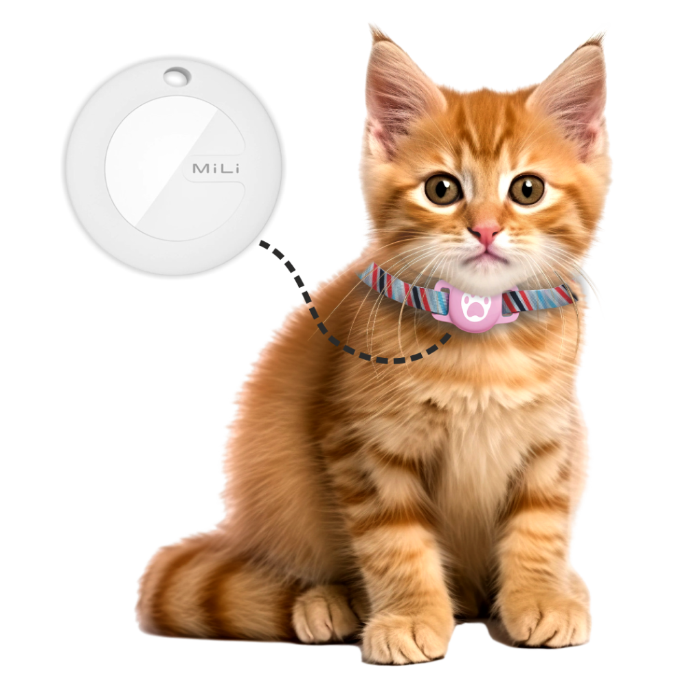 Mitag Anti Loss Device with Collar for Cats (Pink) | IOS Cats-Collar, Leashes, harnesses Mitag Dropship