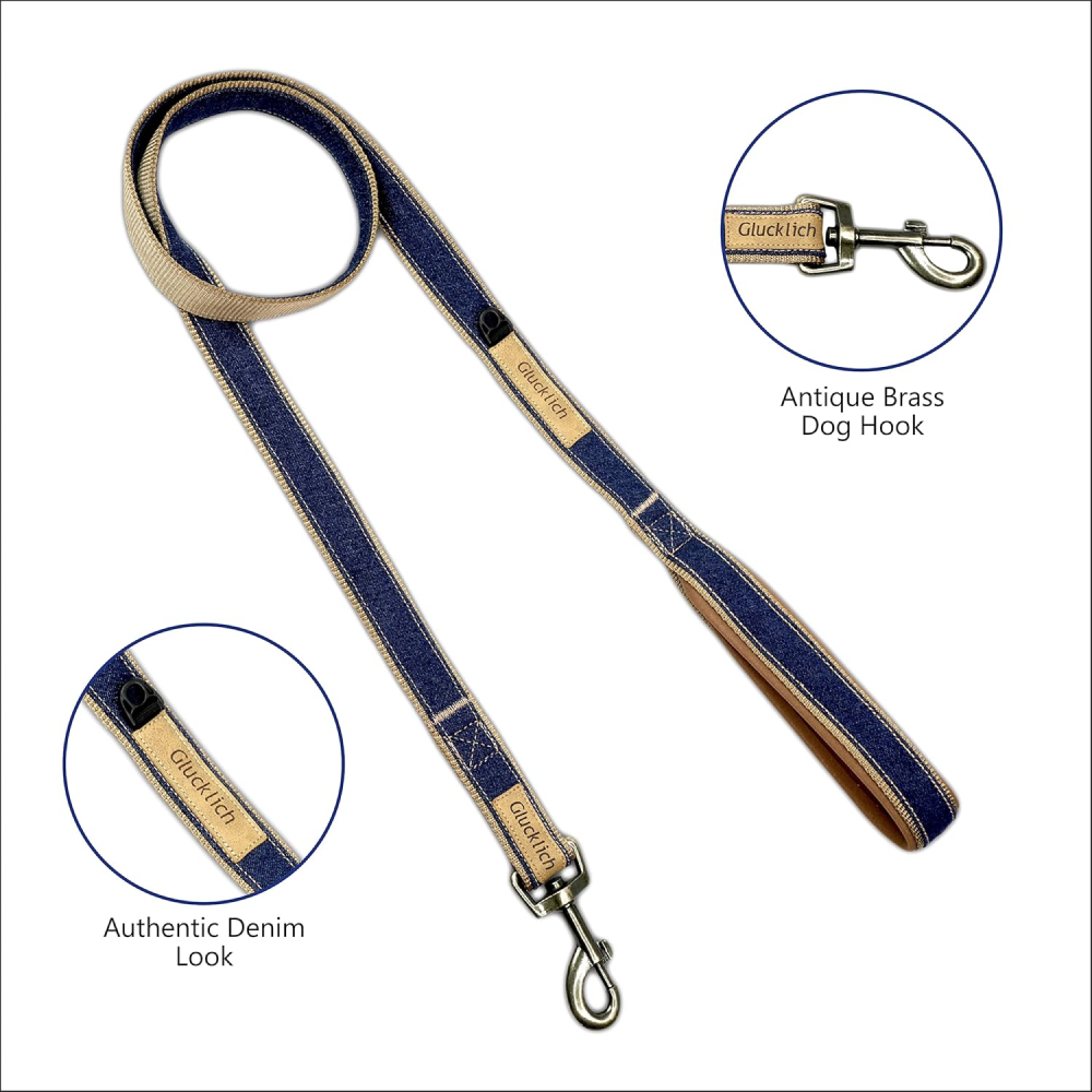 Glucklich Heavy Duty Printed Leash for Dogs (Dark Blue)