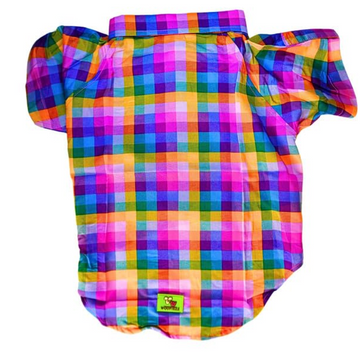 Woofiezz Plaid Shirt for Dogs and Cats (Rainbow)