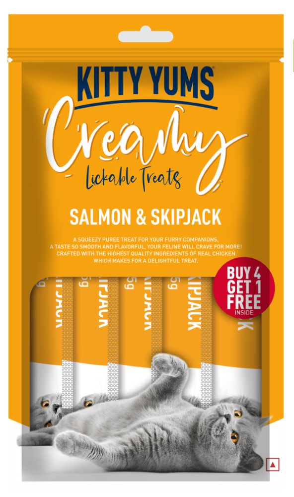 Kitty Yums Salmon & Skipjack Creamy Cat Treats