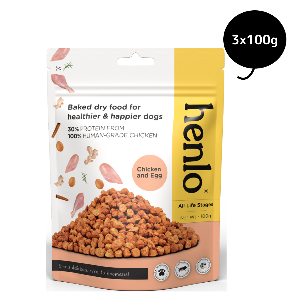 Henlo Chicken and Egg Baked Dry Food for Adult Dogs & Puppies | 100% Human Grade Ingredients