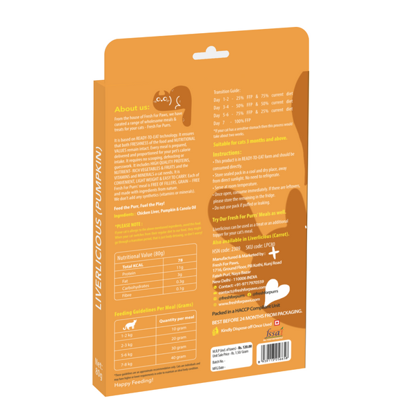 Fresh For Purrs Liverlicious Pumpkin Supplement for Cats