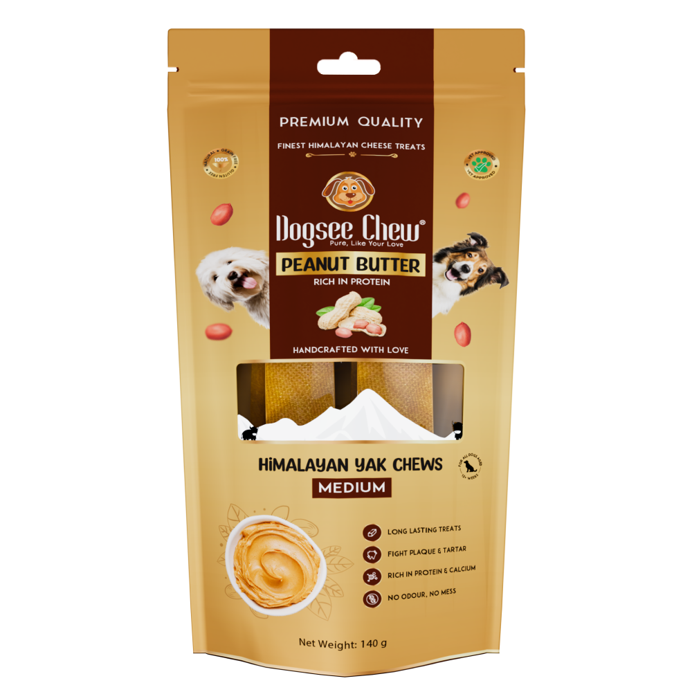 Dogsee Chew Peanut Butter Flavour Medium Bars Dog Treats Dog Treats + Others Dogsee Chew 140g