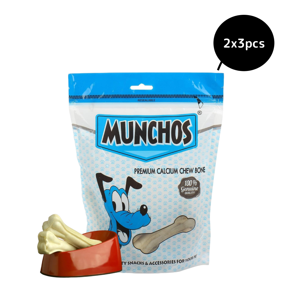 Munchos Premium Calcium Rawhide Chewy Bone Dog Treats